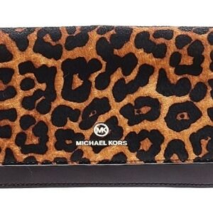 New! Michael Kors Leopard Print Clutch